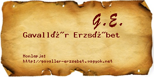 Gavallér Erzsébet névjegykártya